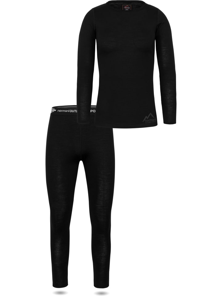 

Normani Outdoor Sports Комплект женского нижнего белья из мериносовой шерсти, цвет Мандура/Перт, черный