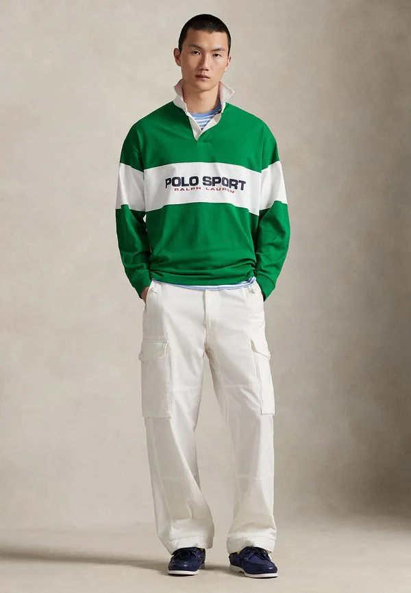 Большая поло спортивная рубашка для регби поло рубашка Polo Ralph Lauren, Erin Green/White — фото 2