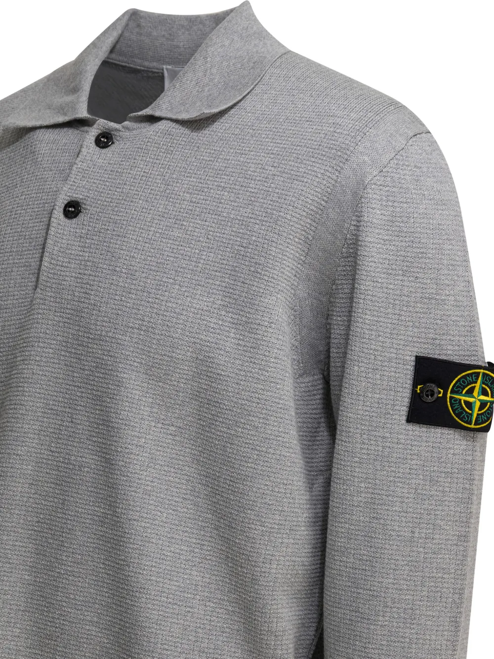 Поло с длинными рукавами Stone Island, серый — фото 4