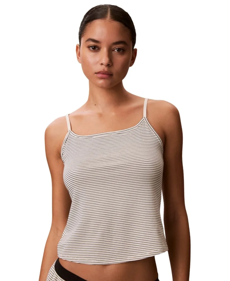 Женская майка с квадратным вырезом Calvin Klein, айвори stripe