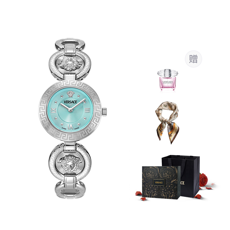 

VERSACE Часы Greca 28mm, Ice Blue