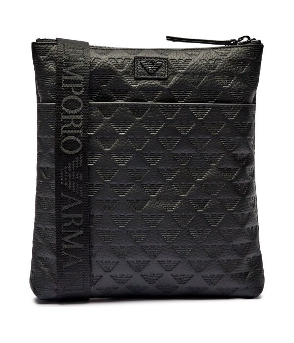 

Сумка кожаная Emporio Armani с логотипом, черный