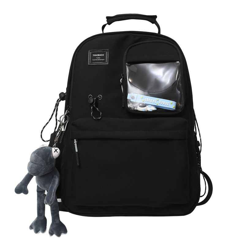 

Deli Bear Нейлоновый рюкзак унисекс бело-черный, Style 2 Black with Charm