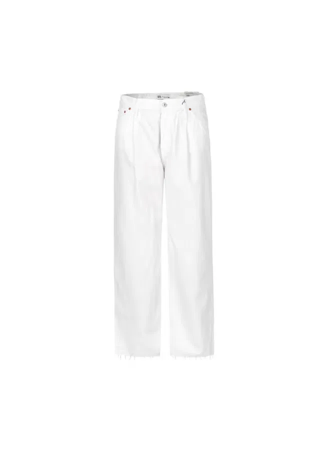 Брюки свободные Zara, белый — фото 2