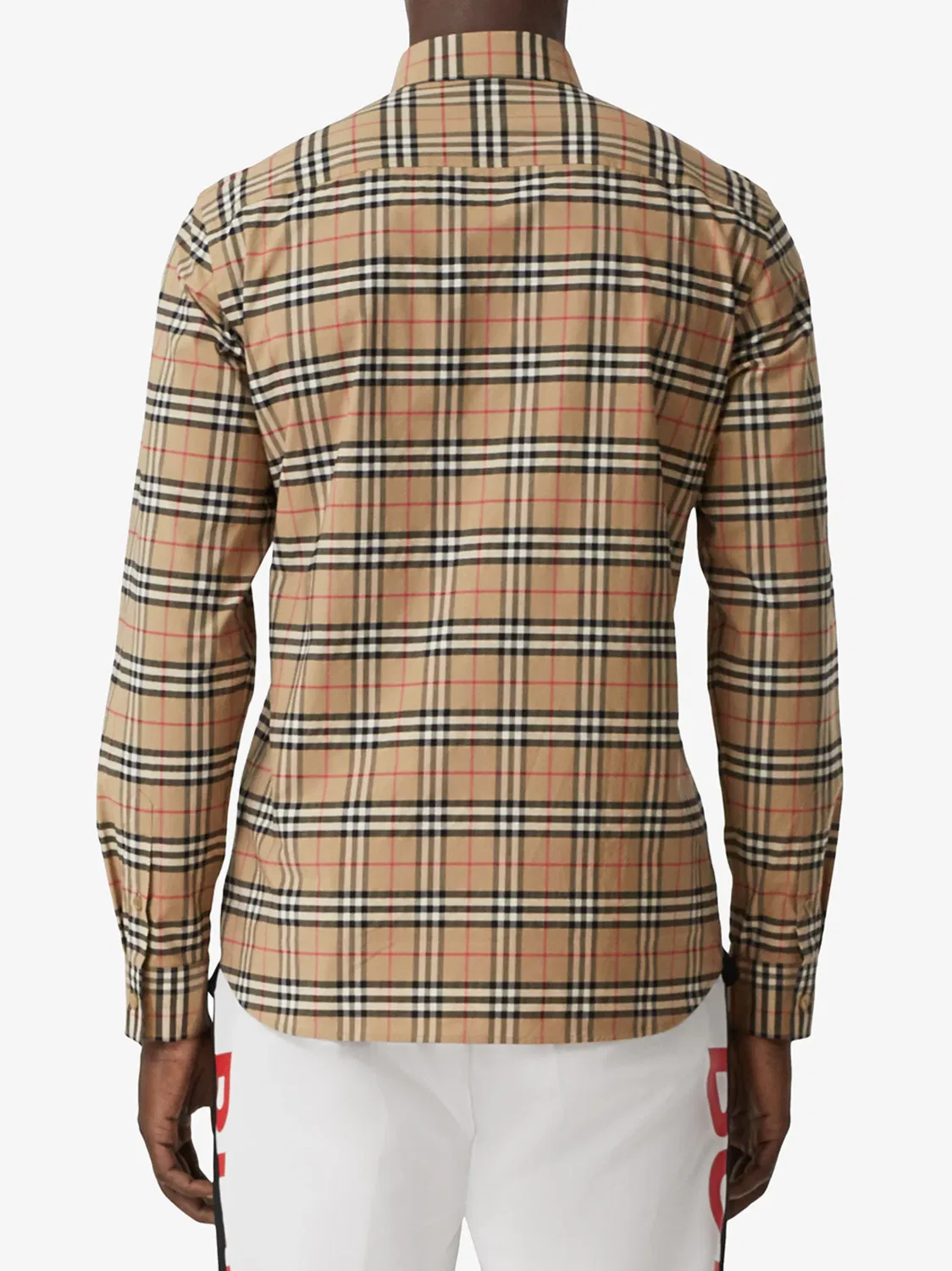 Рубашка с мелкой клеткой Burberry, нейтральные — фото 4