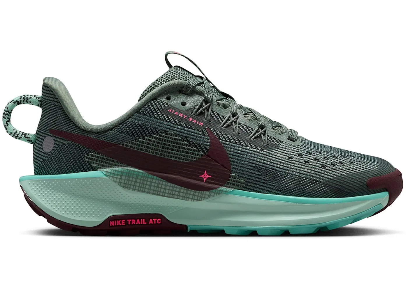 Детские кроссовки для бега по бездорожью Nike React Pegasus Trail 5, Clay Green/Bleached Turquoise/Seaweed/Mint Foam