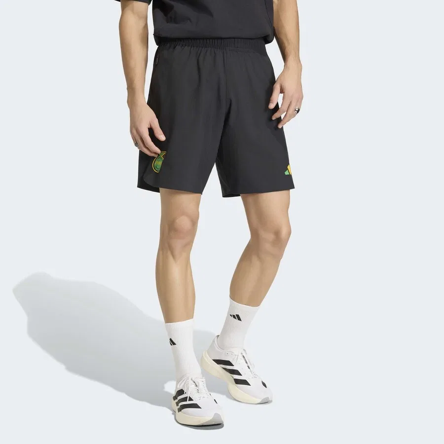 Спортивные шорты ADIDAS PERFORMANCE Regular Workout Pants 'Jamaika x Bob Marley' черного цвета — фото 3