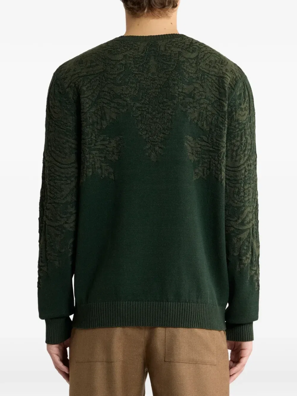 Свитер из хлопка и шерсти с мивом пейсли Etro, зеленый — фото 4