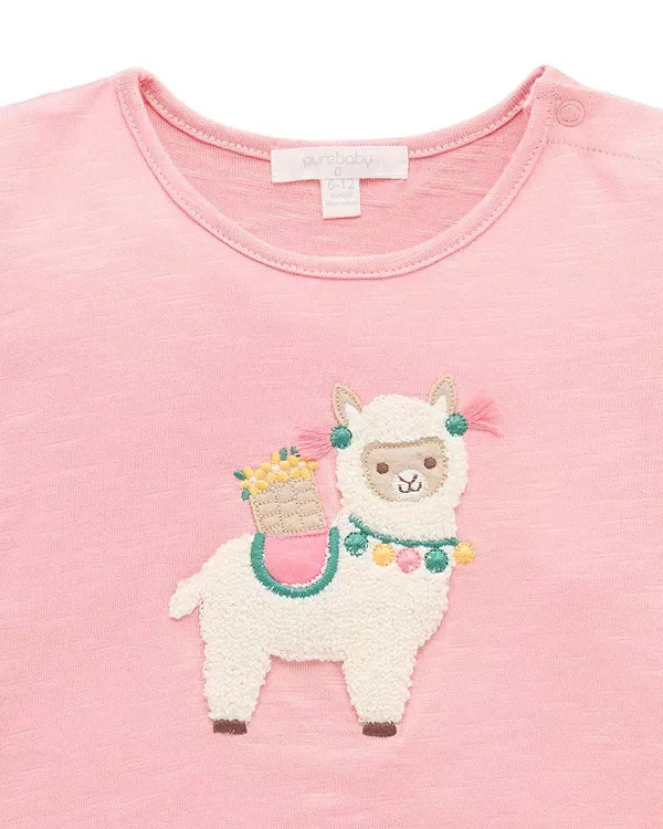 Детский комплект для девочек с коротким рукавом Purebaby, Papaya — фото 3