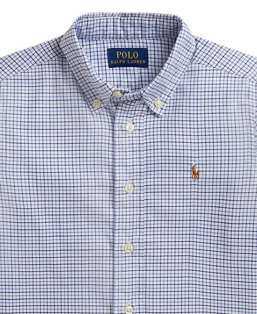 Рубашка в клетку с длинным рукавом Polo Ralph Lauren, White Blue Multi — фото 3
