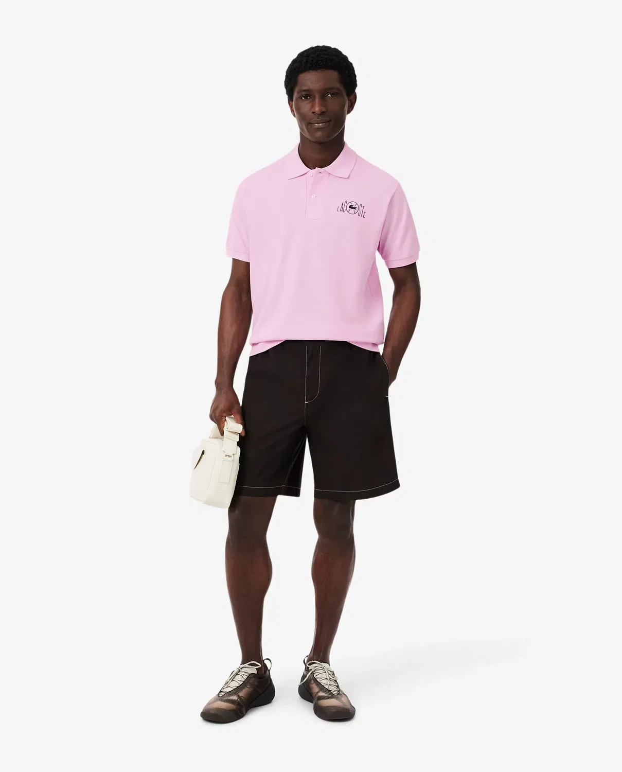 Мужское поло с коротким рукавом из пике Lacoste, Rosa — фото 4