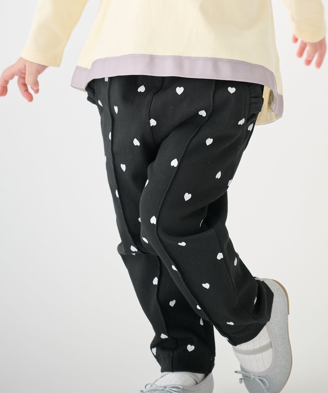 Свободные брюки [Устойчивые к улыбкам/пятнам] Petit main, Black — фото 3