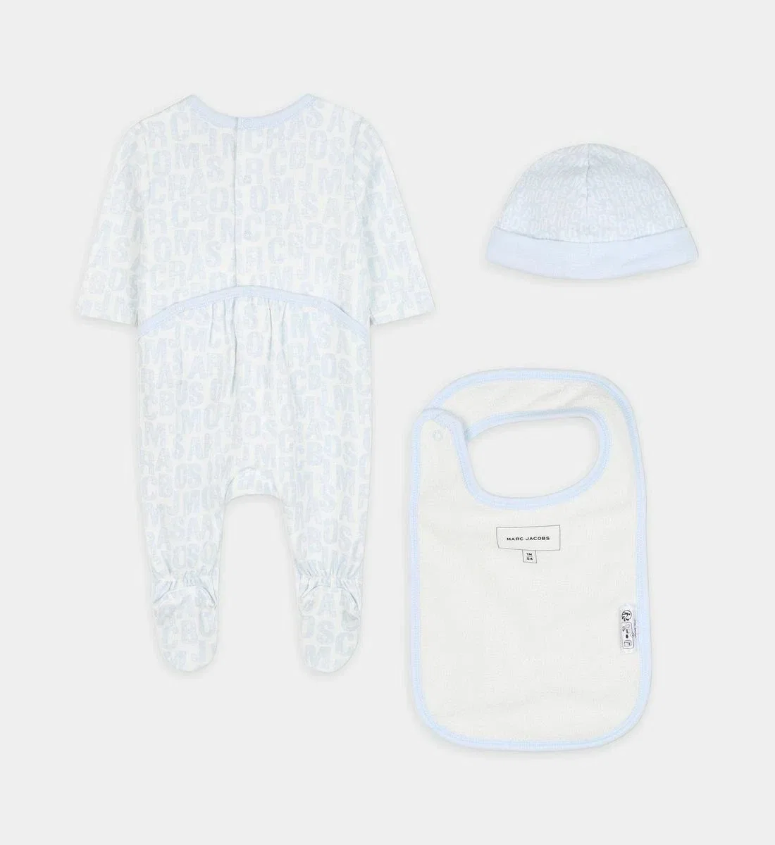 Комплект из пижамы, нагрудника и шапочки Marc Jacobs Kids, голубой — фото 2