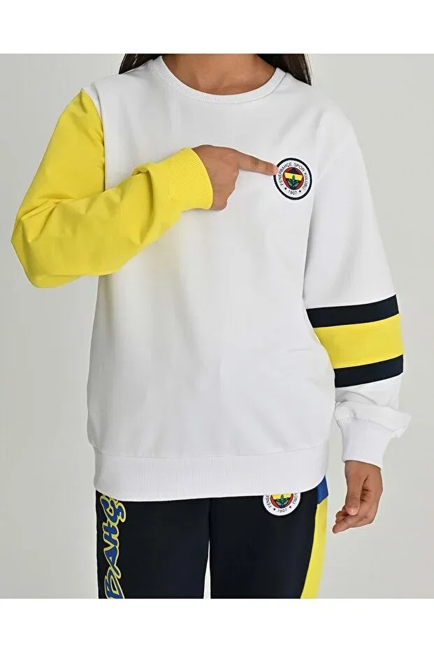 Детские свитшот для девочек с длинным рукавом Fenerbahçe, White — фото 3