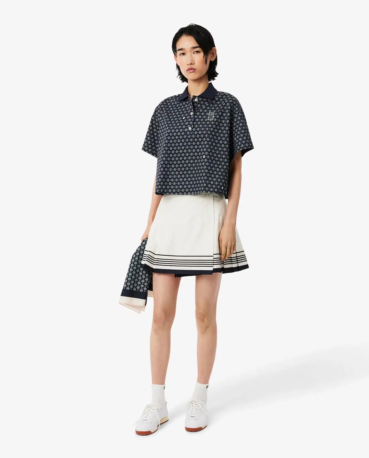 Юбка Lacoste Blanco плиссе с боковыми складками