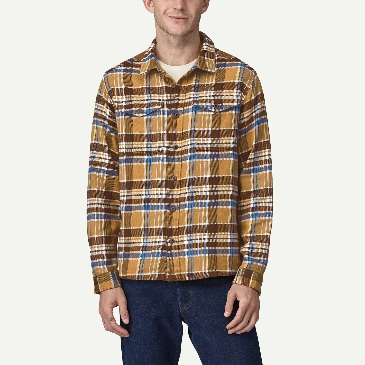 Мужская рубашка из фланели Fjord Flannel Patagonia, Smoke Burn Blue/TSMB — фото 3