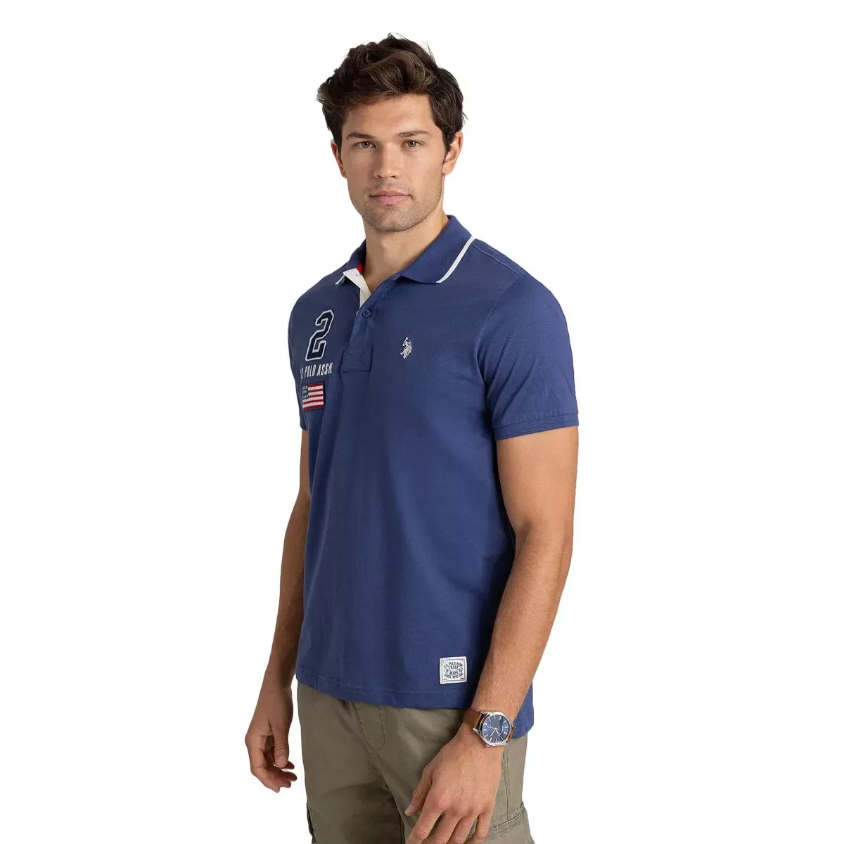 Мужское поло с коротким рукавом U.S. Polo Assn., Oceana Blue