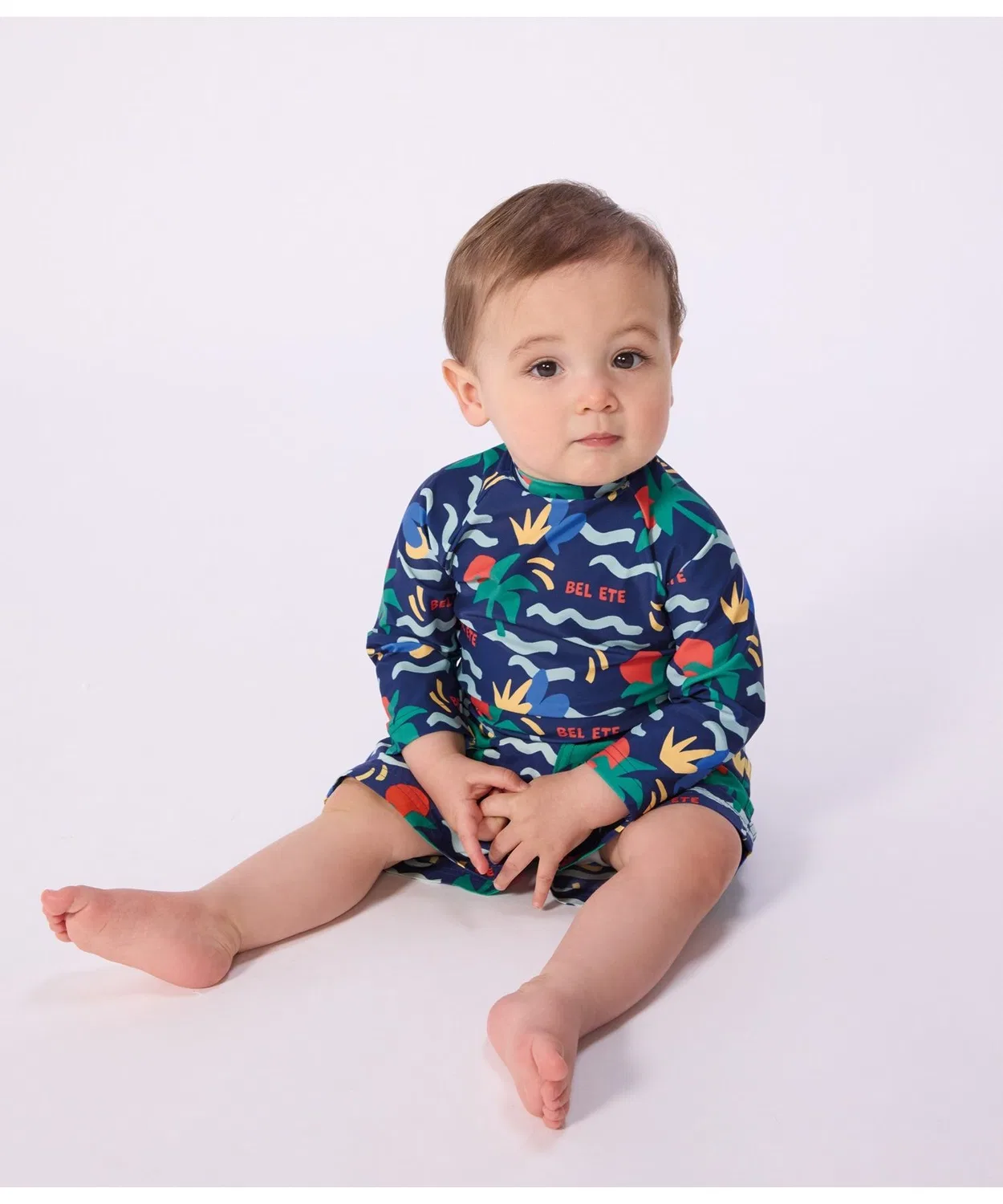 Детский лонгслив-рашгард с принтом PETIT BATEAU, Blue