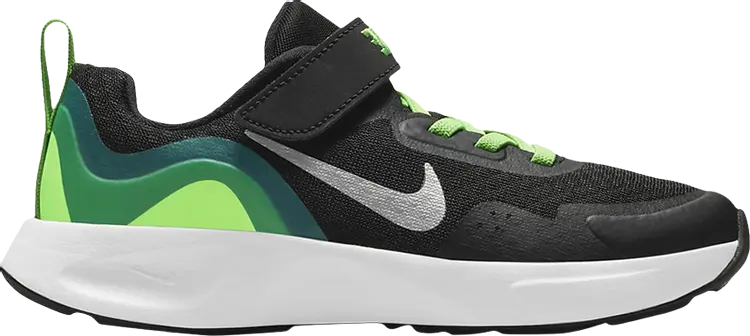 

Кроссовки Nike Wearallday PS 'Black Green Strike', зеленый