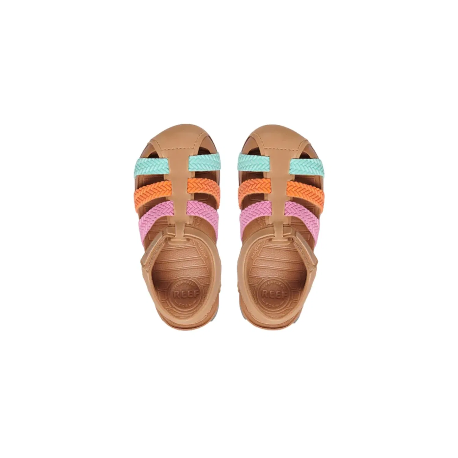 Детские сандалии для мальчиков для воды Reef Water Beachy Malibu Smoothie CJ2010, коричневый — фото 2