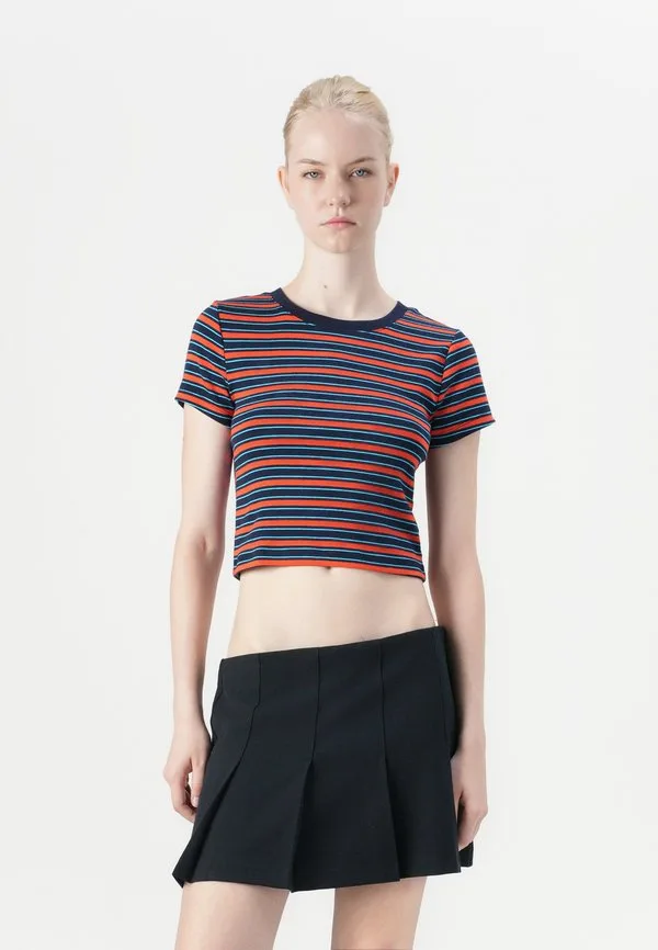 Укороченная футболка с круглым вырезом Gap, Navy/Red