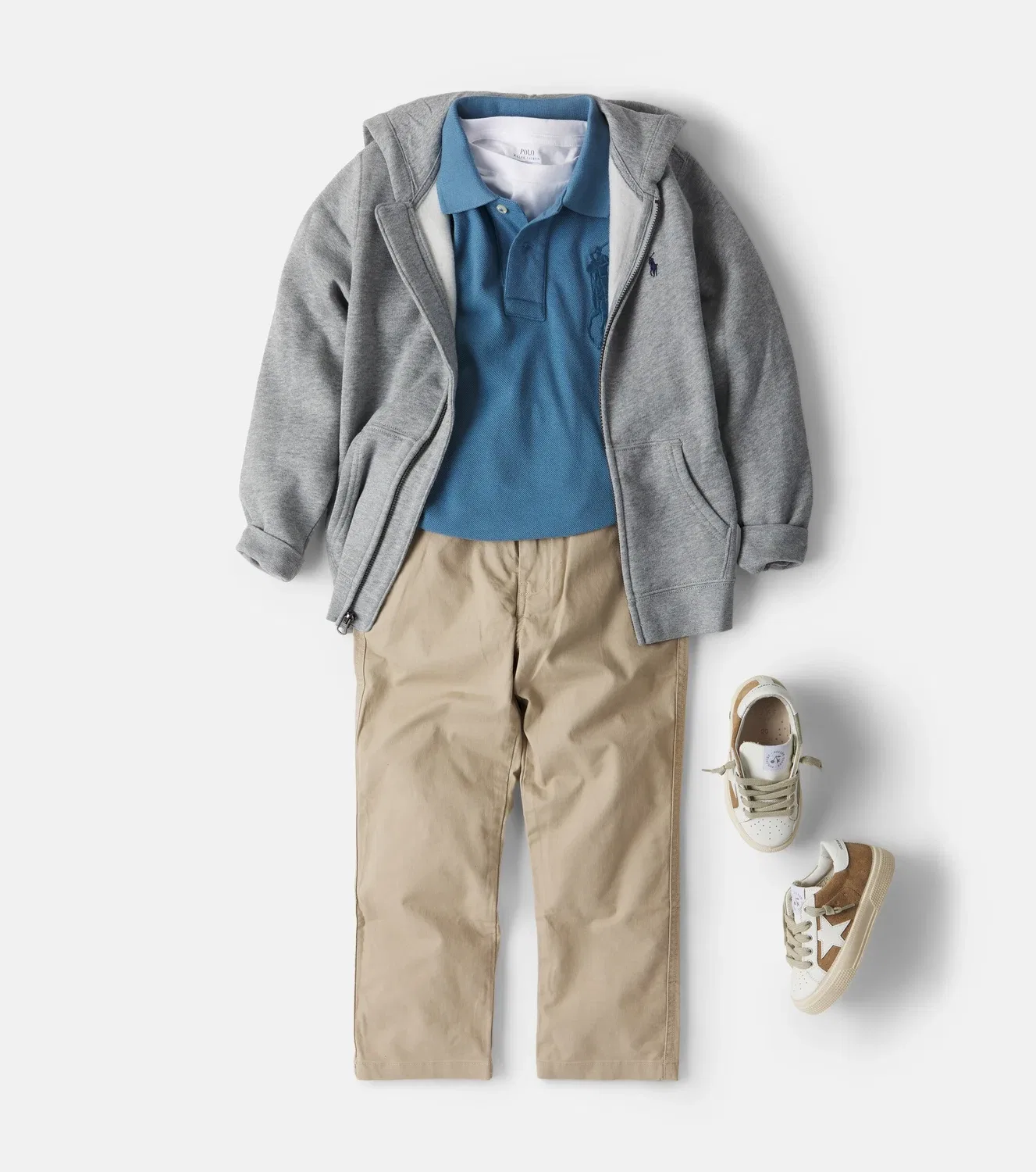 Рубашка поло с воротником поло Polo Ralph Lauren Kids, синий — фото 2