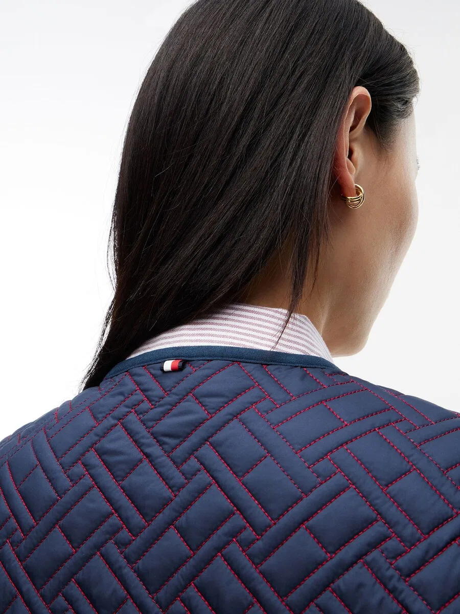 Куртка TOMMY HILFIGER межсезонья, темно-синяя — фото 3