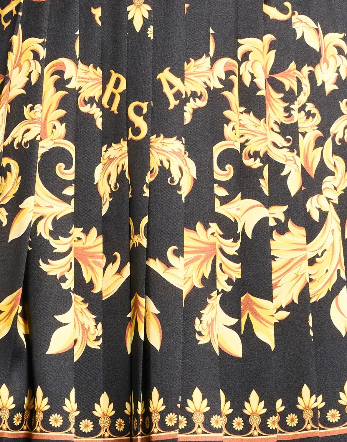 Женская расклешенная юбка из полиэстера с принтом Versace, черный — фото 2