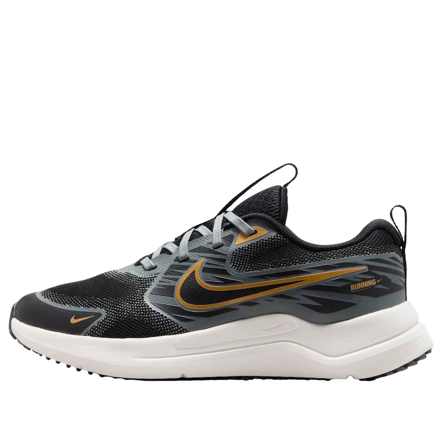 Детские кроссовки с сетчатым верхом Cosmic Runner 'Black Smoke Grey' Nike, Black/Smoke Grey/Sail/Metallic Gold