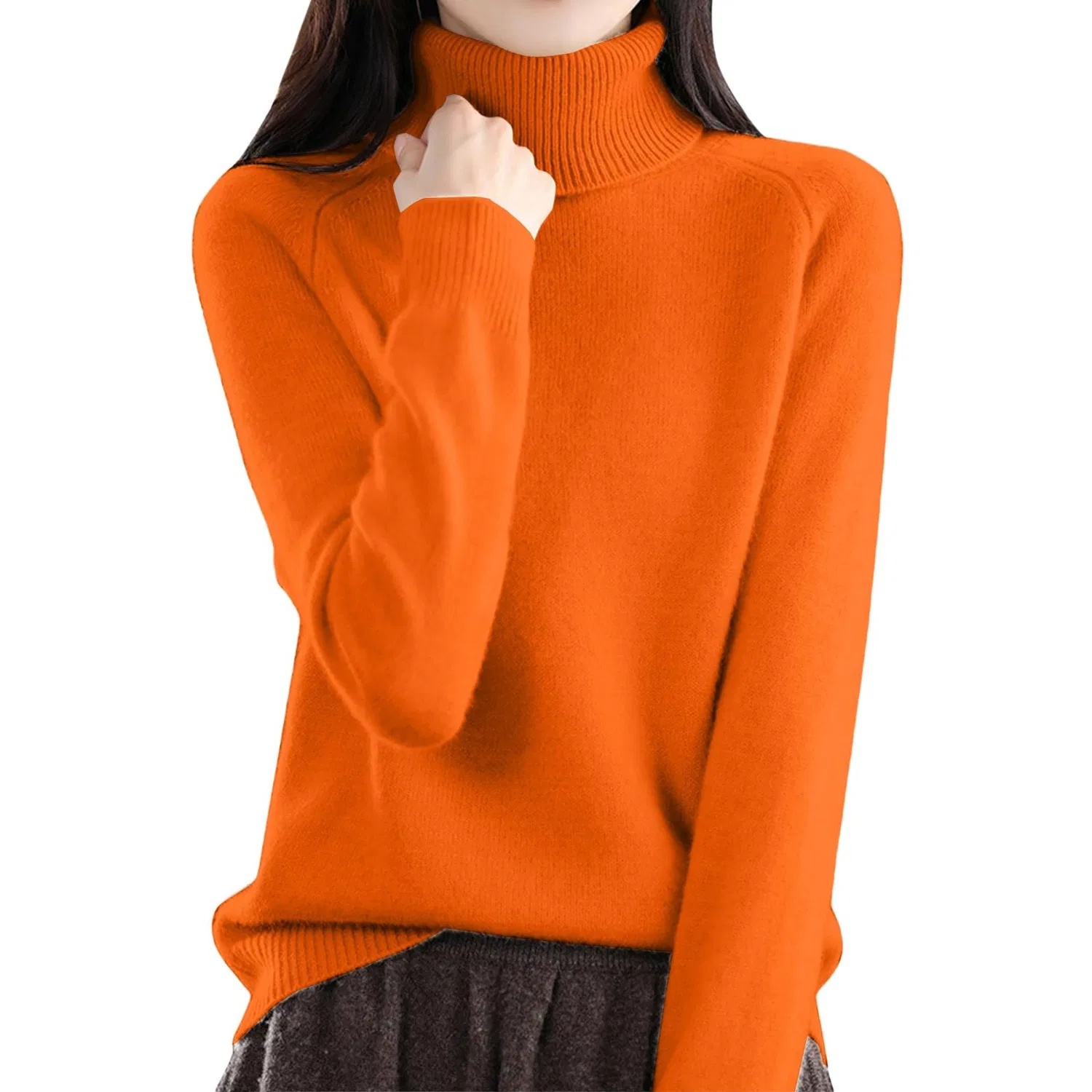 Женский свитер с высоким воротником Cashmere Sweaters, Orange