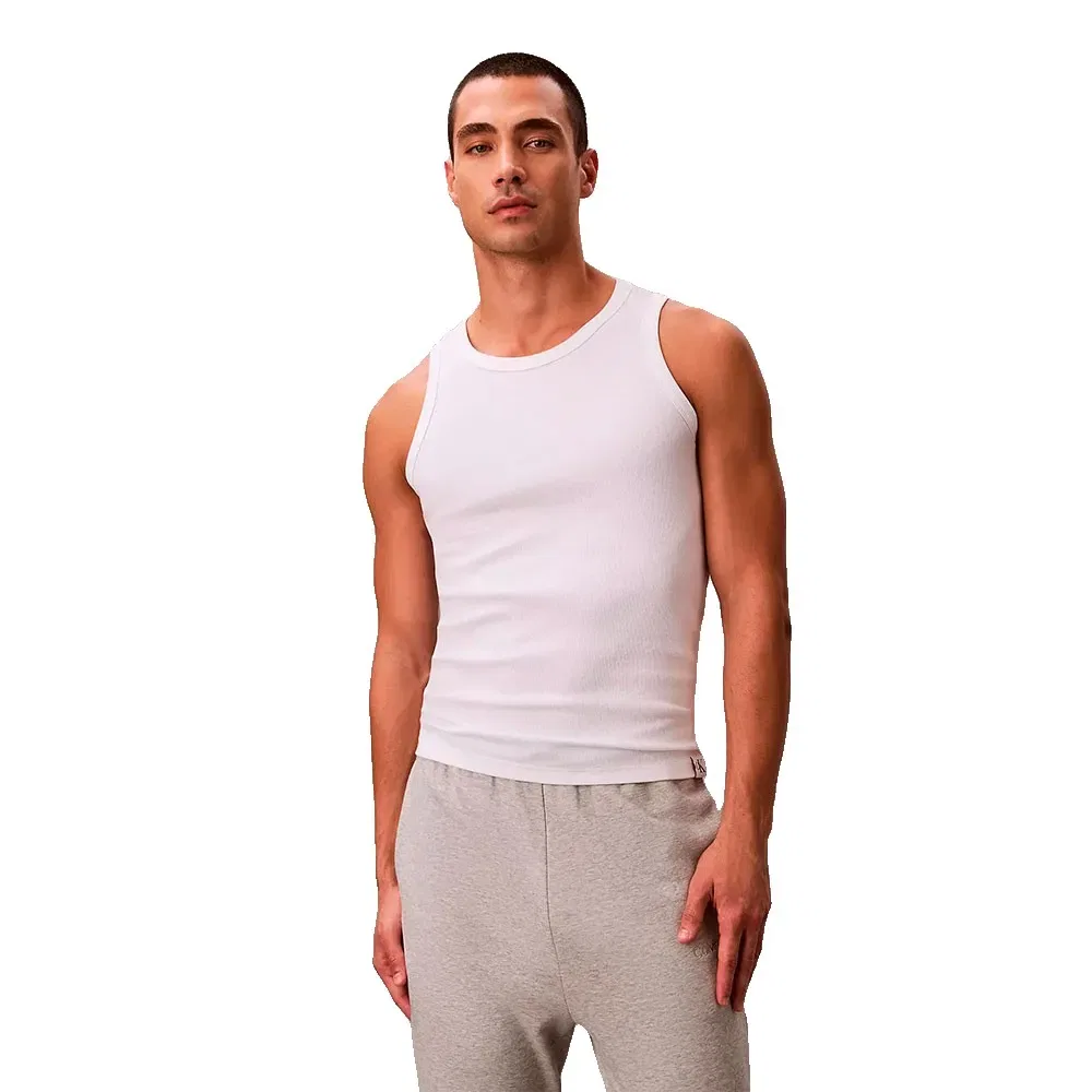Мужская майка без рукавов с хлопковым стрейч-джерси Calvin klein, White
