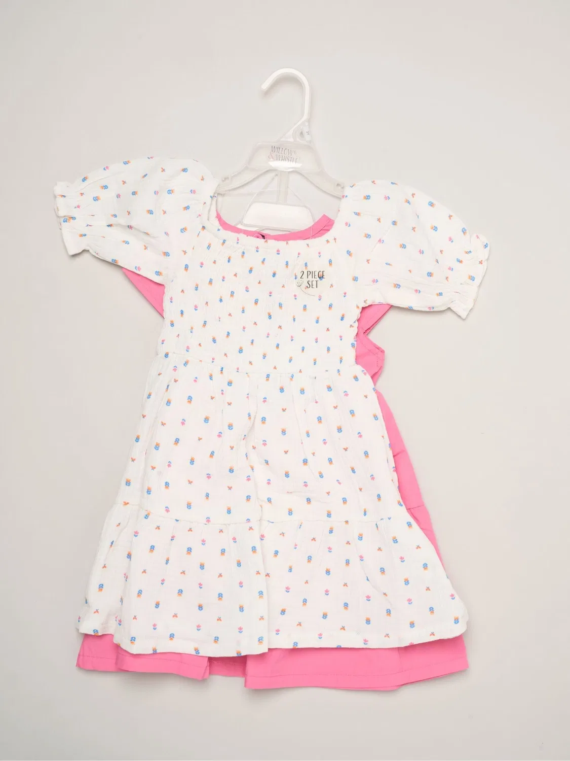 Платье Miss Pink Floral Print And Chambray Dresses 2 Pack, розовый — фото 2