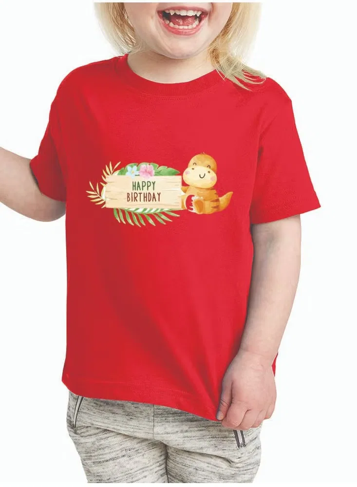 Футболка с принтом джунглей для девочек Printshop4Me, красный
