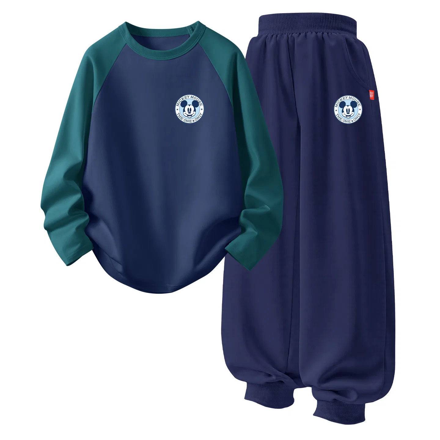 Детский комплект спортивной одежды с принтом Disney Round Logo Mickey Mouse K Navy Blue, Disney, Disney Round Logo Mickey Mouse K Navy Blue