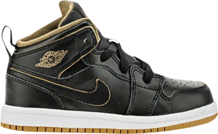 

Кроссовки Air Jordan 1 Mid TD Black Metallic Gold, черный