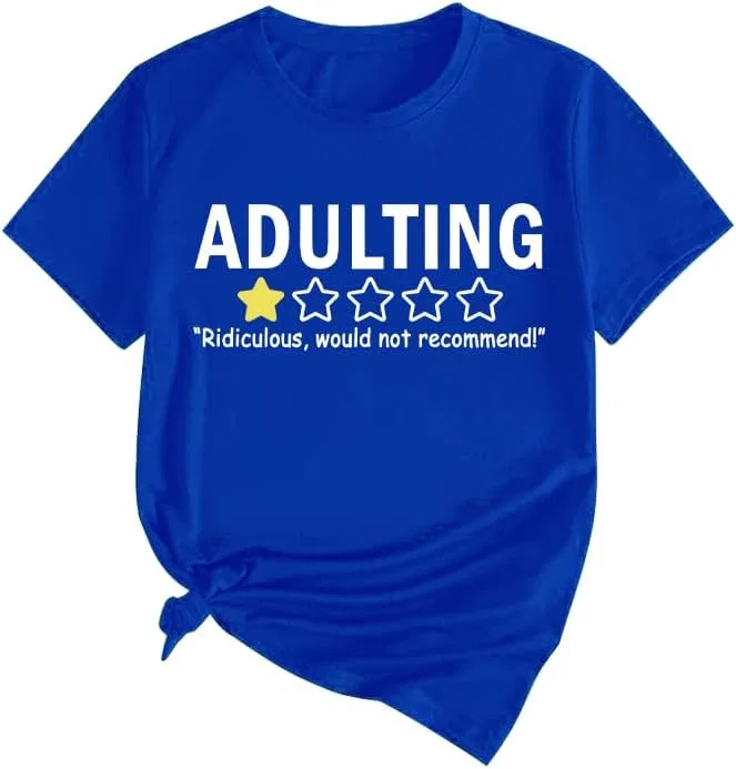 Мужская футболка с принтом Adulting Ridiculous, Sapphire Blue