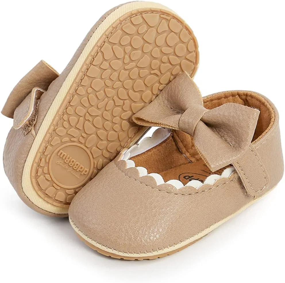 Детские туфли Мэри Джейн для девочек с бантом LAFEGEN, Beige