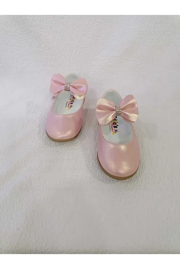 Детские балетки для девочек с бантом Özgür Kids, Pink Powder