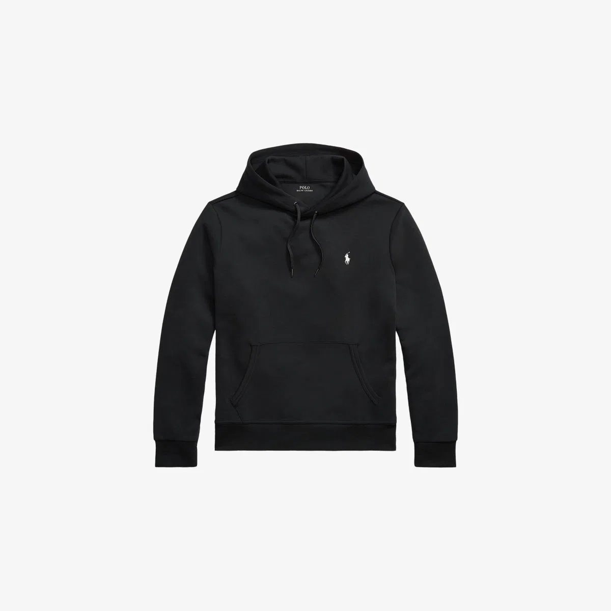 Худи из хлопковой смеси с вышитым логотипом и карманом-кенгуру Polo Ralph Lauren, черный
