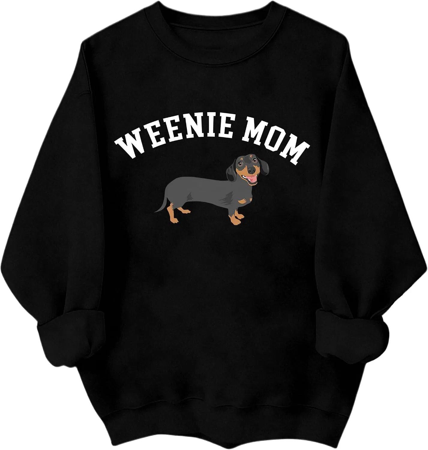 Мужской свитшот с принтом Weenie Mom для мужчин и женщин, чёрный