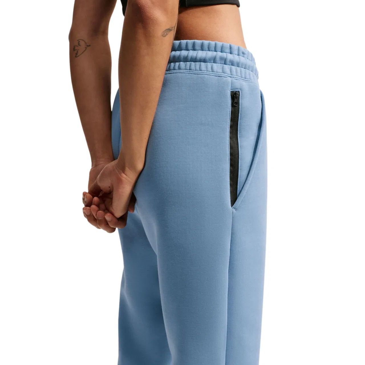 Женские джоггеры из футера Tech Fleece Nike, Black/Blue — фото 2