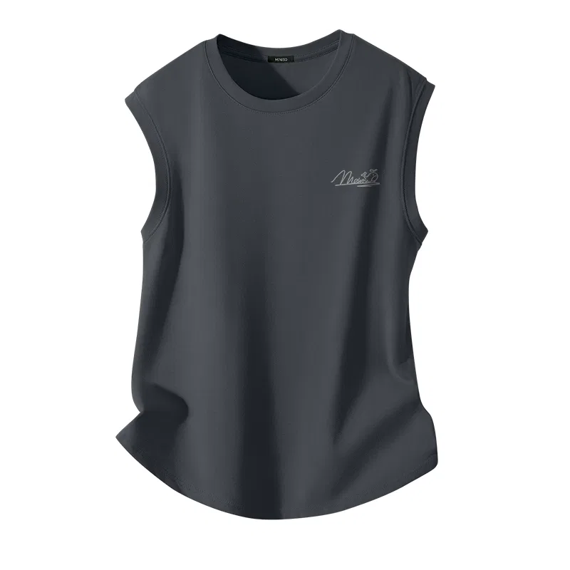 Детский топ-майка без рукавов MINISO, [40° Refreshing]Dark Gray (Mb Blue Gray Whale Chest Logo)