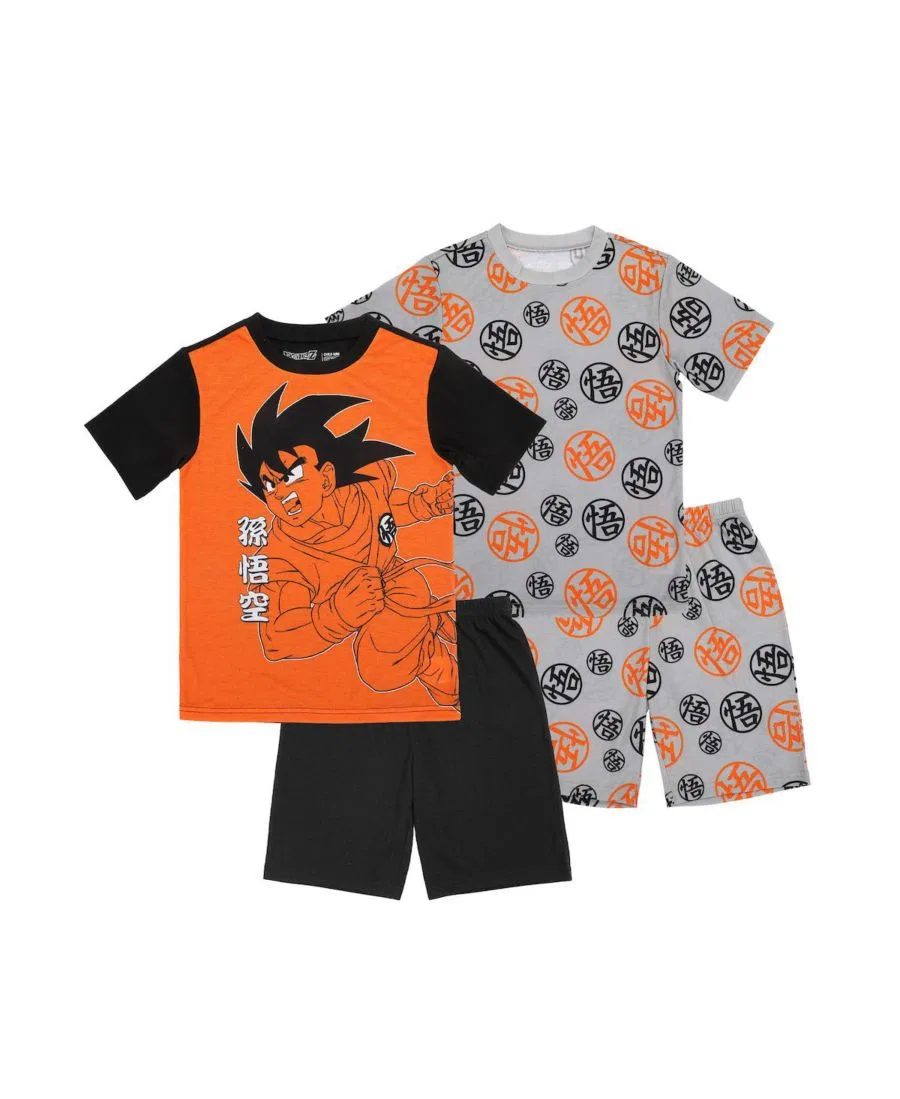 Комплект пижам Goku and Kanji 4-Pack Dragon Ball Z, Gray Black & Orange