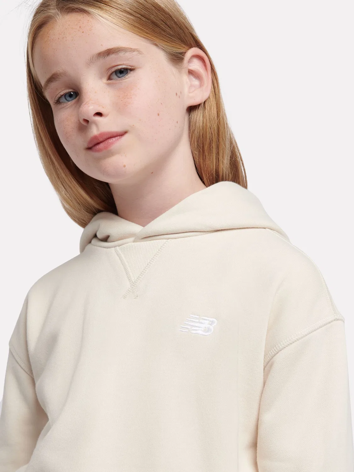Худи на молнии, French Terry New Balance, Cotton White — фото 3