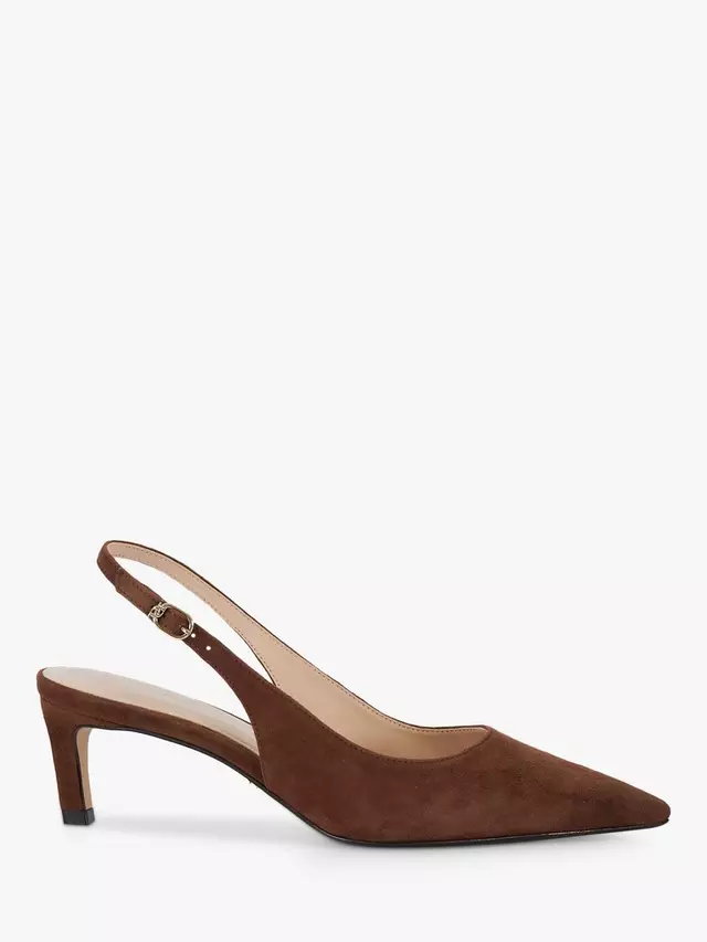 Туфли-лодочки Dune Celinna Suede Heeled Slingback Pointed, цвет chestnut
