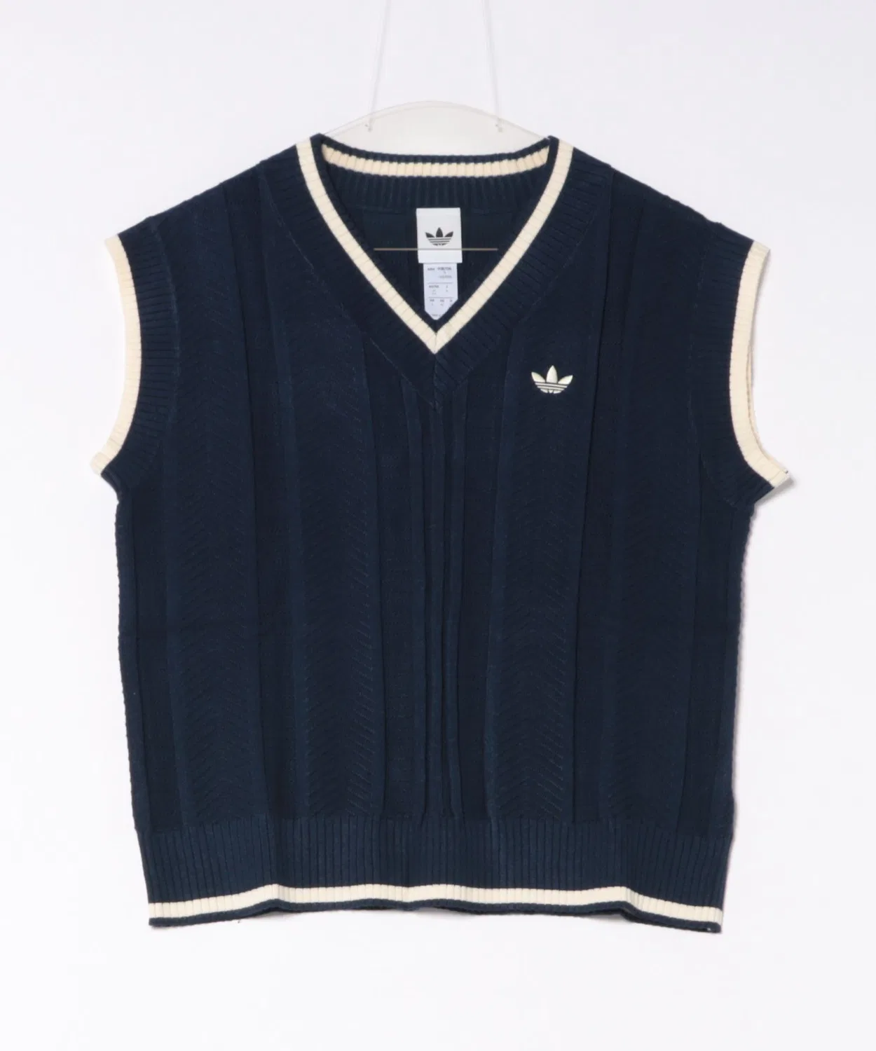 Женский вязаный жилет с V-образным вырезом, свободного кроя, без рукавов Adidas, Blue