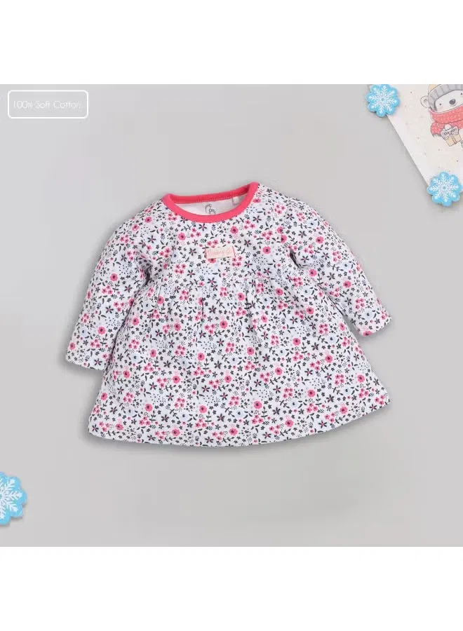 Платье-трапеция с длинным рукавом комплект платьев Baby Go, фуксия — фото 3