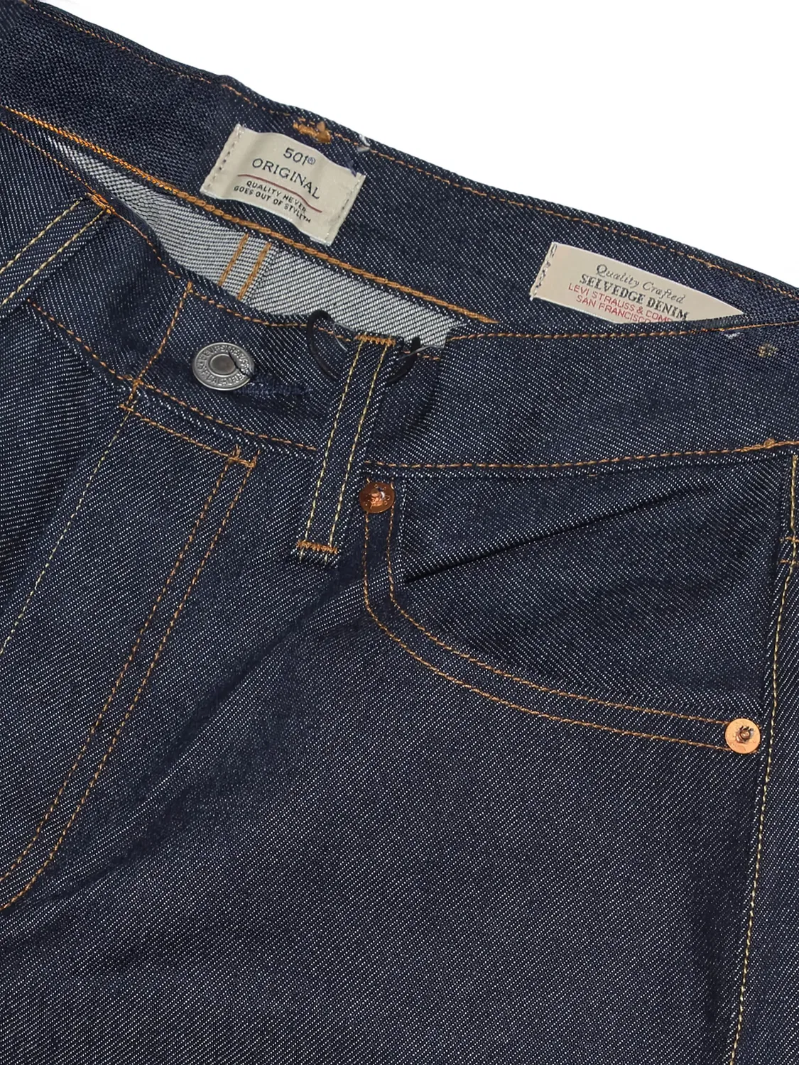Джинсы 501 Original Selvedge, синие Levi's, синий — фото 4