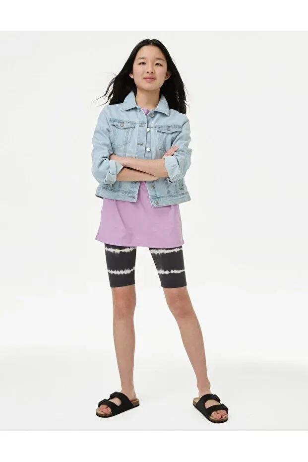 Детские шорты для девочек с принтом biker shorts Marks & Spencer, Gray
