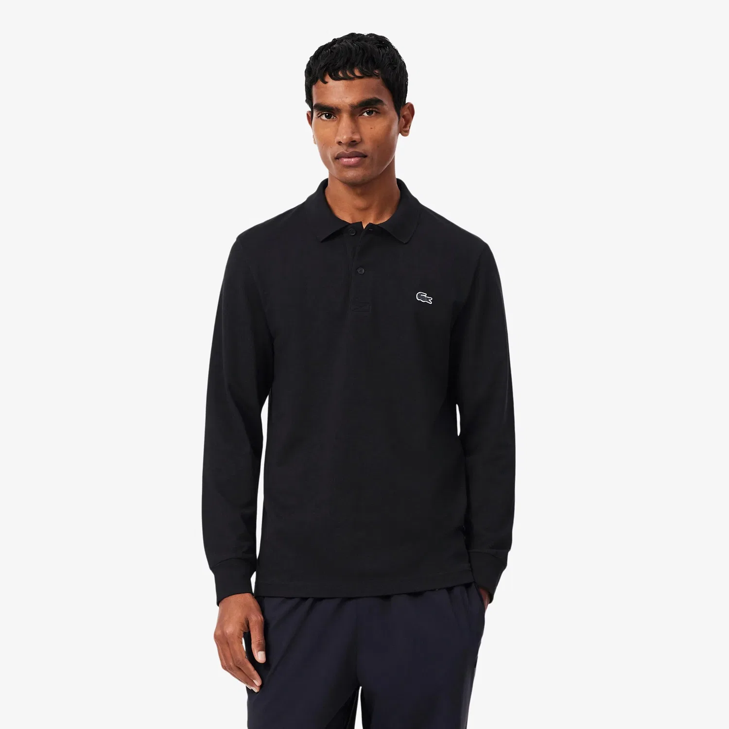 Поло мужское черное Lacoste, Черный